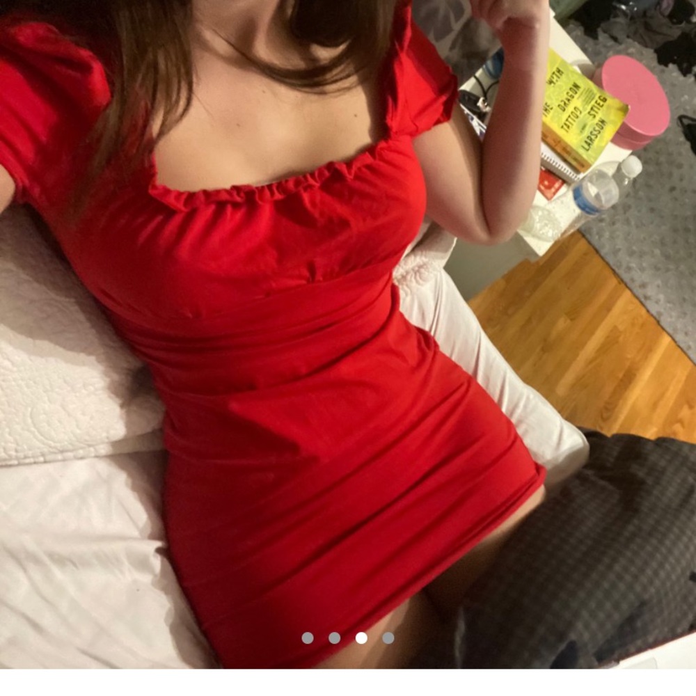 Red cotton dress